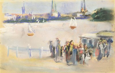 View of the Aussenalster, 1909 by Max Liebermann